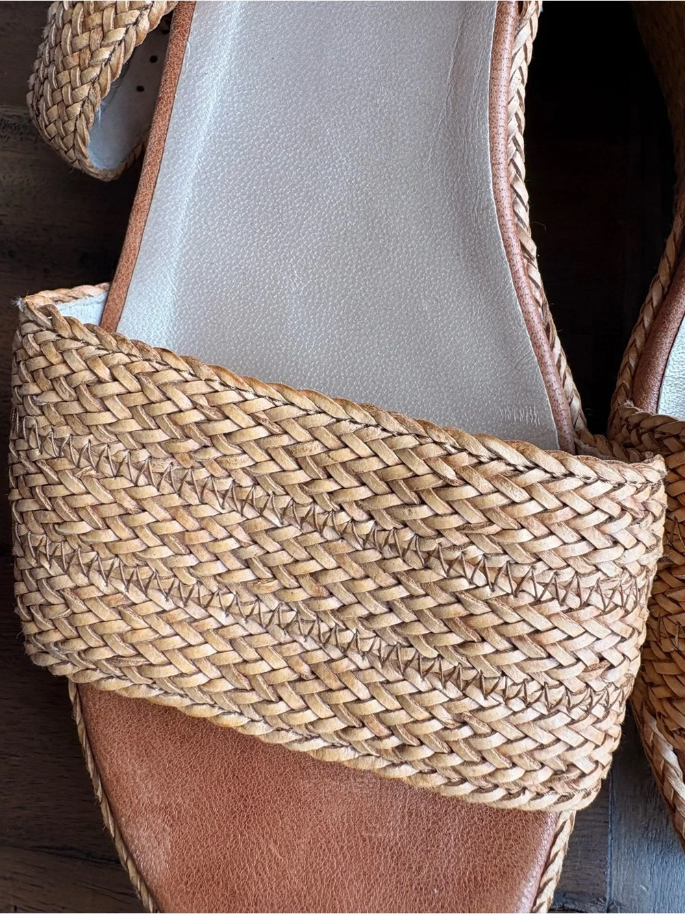 Stuart Weitzman Barbados Braided Wedge Sandal - Tan - Picture 12 of 12